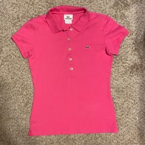 Lacoste pink polo shirt